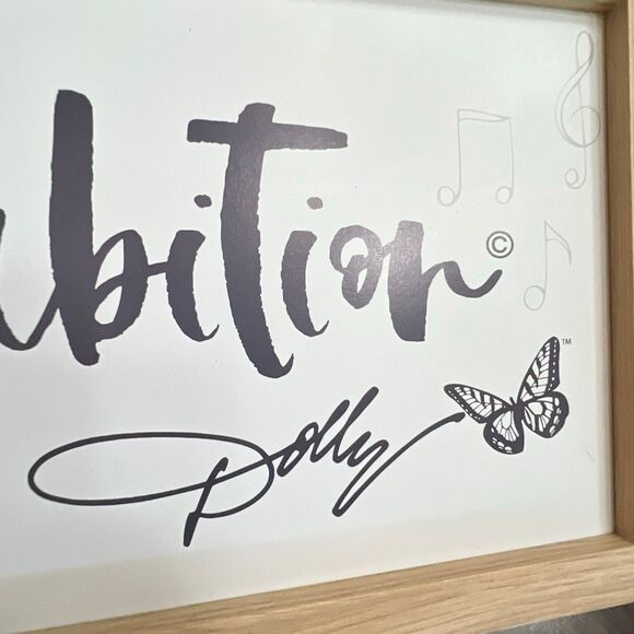 New 20" x 8" Dolly Parton Cup Of Ambition Framed Wood Sign Dolly Collectible NWT - Picture 7 of 7